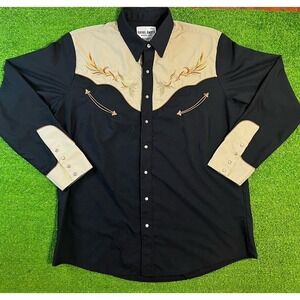 Rafael Amaya by Rangers Legend 2XL Western Pearl Snap Rodeo  Black embroidered